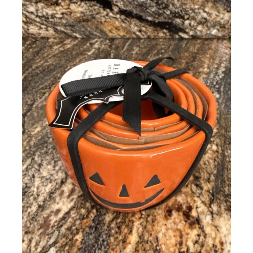 Rae Dunn Jack-O'-Lantern‎ Pumpkin Halloween Baking Measuring Cups Set NEW
